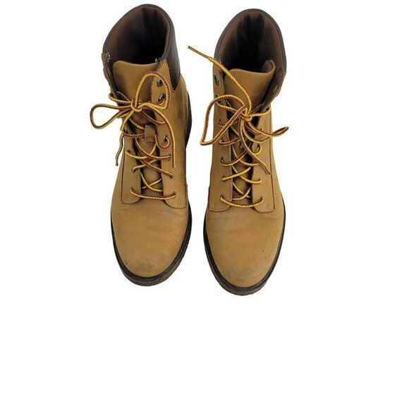 Timberland Womens Leather Boots 7 Tan Ankle Brinda Nubuck Lace Up Shoes Hiking - Picture 3 of 14